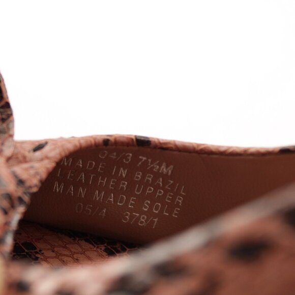 Franco Sarto Women Pump Size 7.5 Pink Snakeskin Leather Peep Toe Heel Dress Shoe - Picture 10 of 13